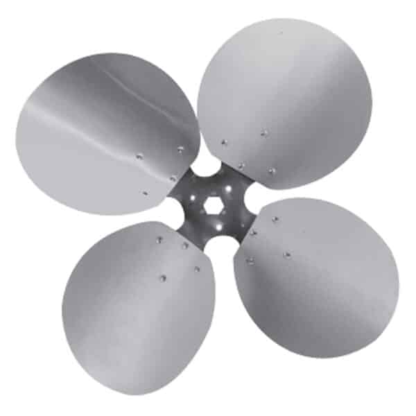 4-Blade 10" Free Air Propeller, CW, 23° Pitch (Hub)